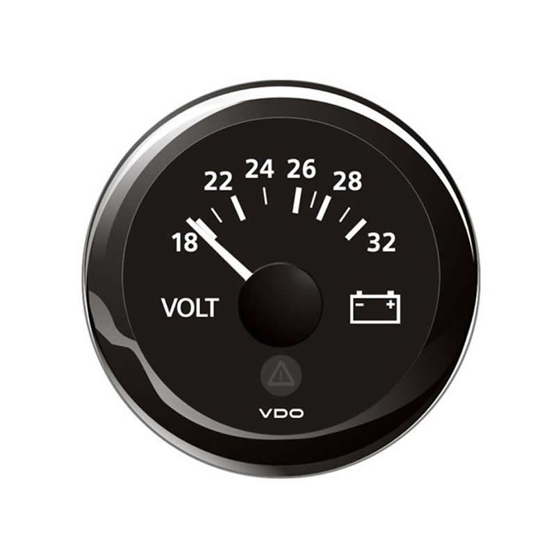 VDO ViewLine Voltmeter 18-32V Black 52 mm